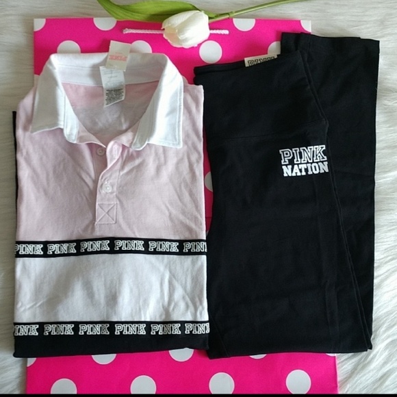 Set🌺Size M PINK VS LONG SLEEVE + LEGGINGS M. - Picture 2 of 3